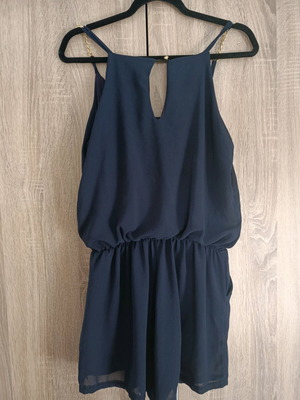 Blue one-piece shorts jumpsuit like new, size S