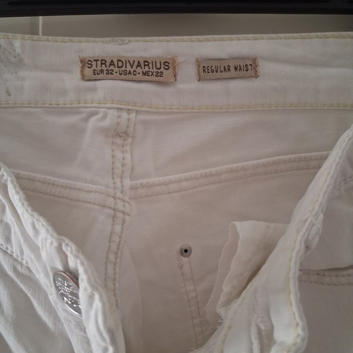 Stradivarius Regular Waist Pants like new, white, sizes XXS-XS
