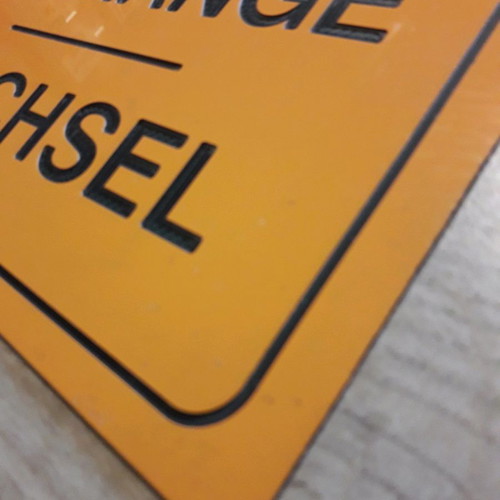 Exchange sign used, dimensions 20x30 cm