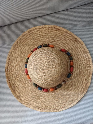 Stamion women's straw hat size 56 with decorative beads