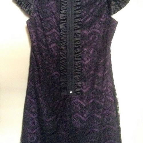 Evening purple dress ZIC ZAC with lace and satin details like new