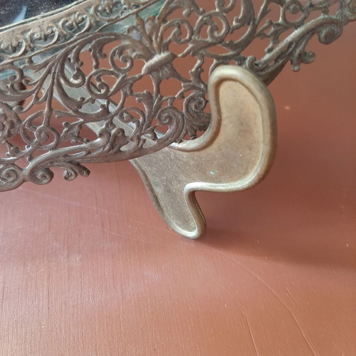 Bronze filigree mirror 1950s vintage