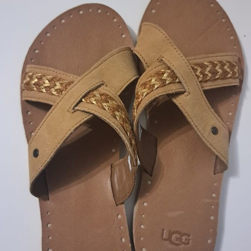 Ugg Lexia leather slippers, size 40, brown