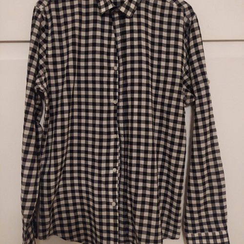 Zara Man Slim Fit checked shirt, size L, black and white