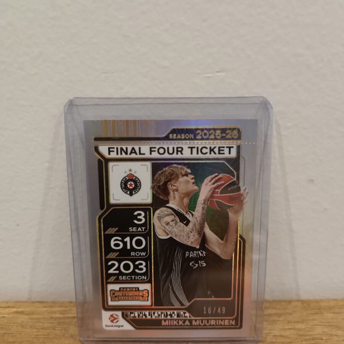 Miikka Muurinen Euroleague 2025-26 Panini Contenders Final Four Ticket new