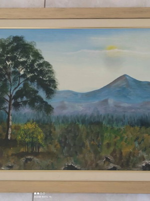 Signed painting used with embossed texture 104x53cm