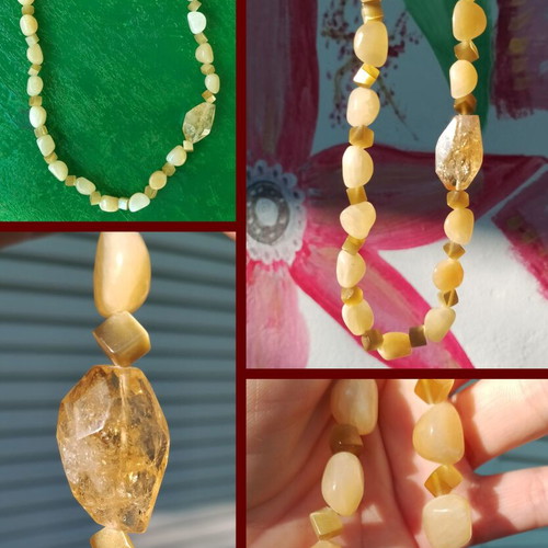 Handmade Citrine Necklace like new, yellow
