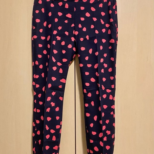 H&M classic pants M 38 10 blue with fuchsia patterns new