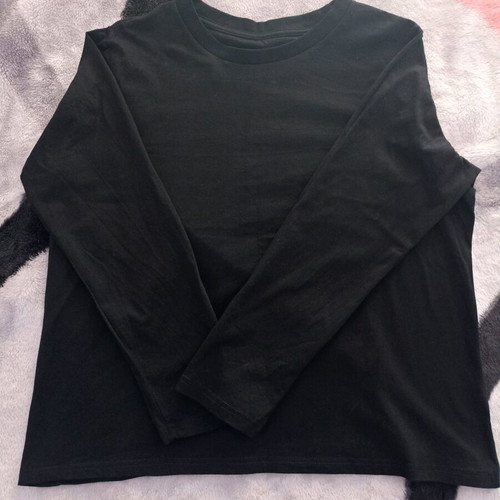 Women's long-sleeve shirt new, size M, black, cotton
