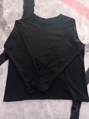 Women's long-sleeve shirt new, size M, black, cotton