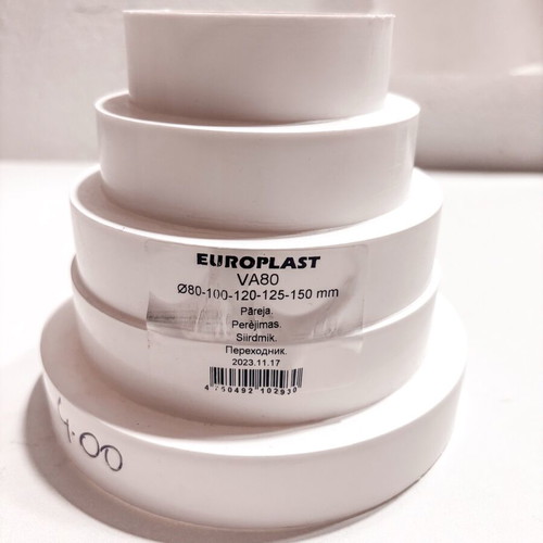 Europlast VA80 πλαστικός σύνδεσμος αγωγών καινούργιος, λευκός, διαστάσεις 80-150mm