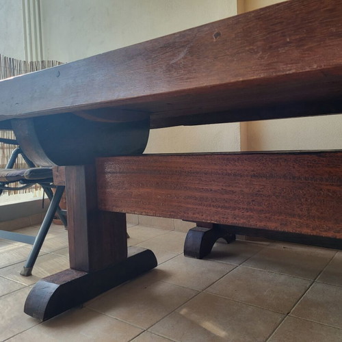 Monastic table with 2 benches like new