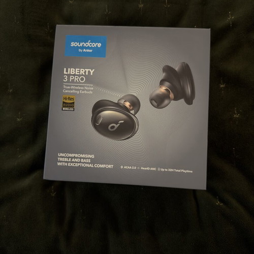 Soundcore 3 Pro wireless earbuds with charging case