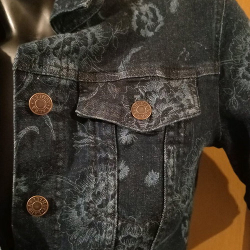 Laura Ashley jean jacket new, size UK 8, blue with floral pattern