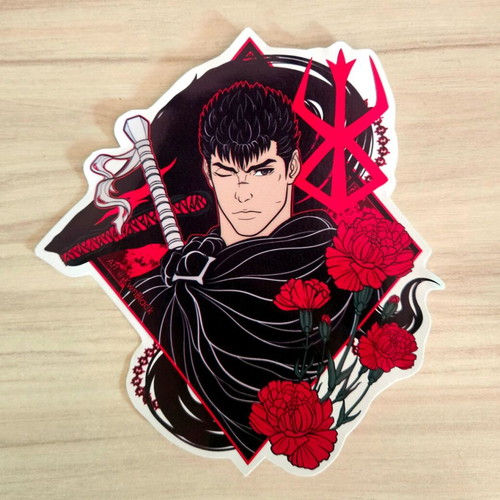 Berserk Guts aesthetic handmade sticker made to order