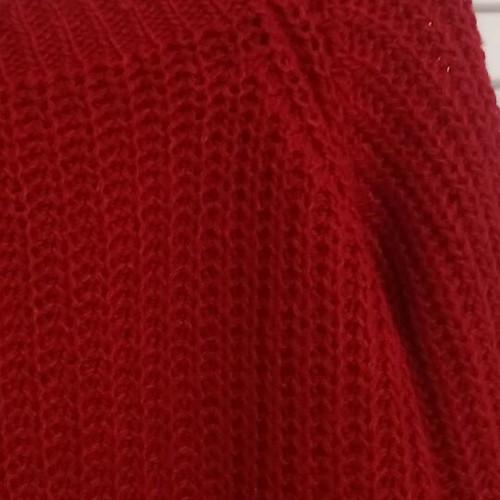 Pullover small used, dark red with wide stripe and 3/4 sleeves