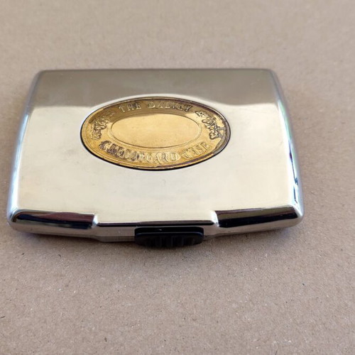 Dalvey Business Card Case used, stainless steel with gold detail