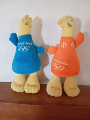 Athens 2004 Olympic Games mascots Phoebus and Athena plush toys