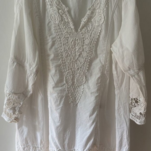 White shirt mini dress size XL like new, breathable poplin fabric