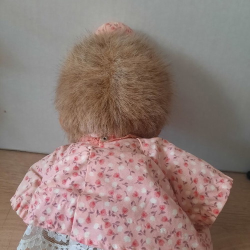 Monchhichi Grandma doll used, vintage retro toy by Sekiguchi