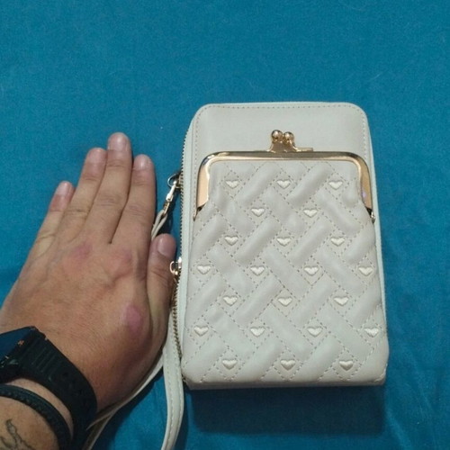 Women's crossbody bag used, beige, lightly used