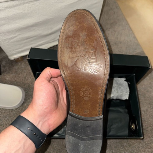 Men's leather loafers with tassel like new, black