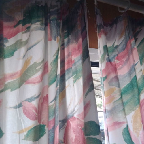 Fabric curtains used, pack of 2, size 1x1.30 each
