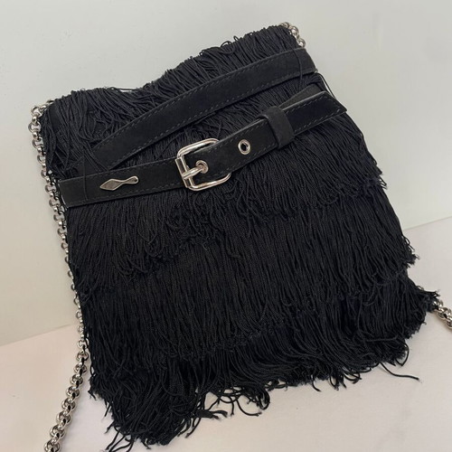 Christian Louboutin crossbody suede bag like new, black