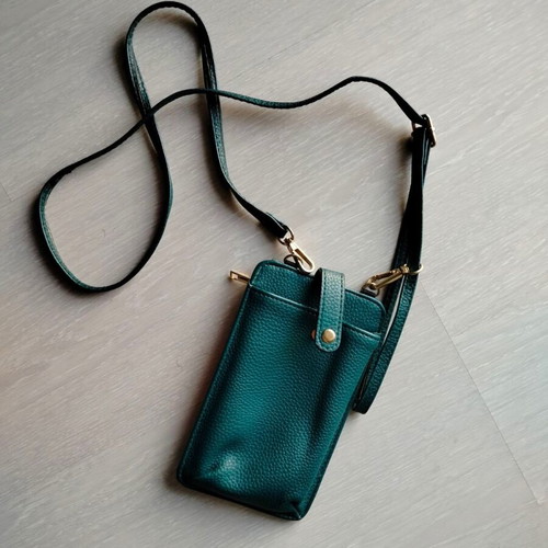 Crossbody bag new green for mobile with compartments
