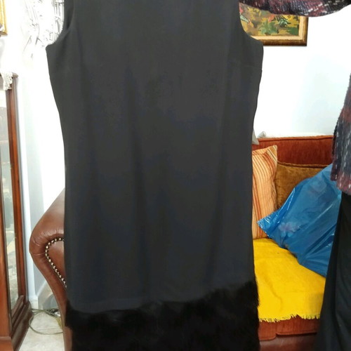 Forel luxury dress size 52 like new, black with fringes