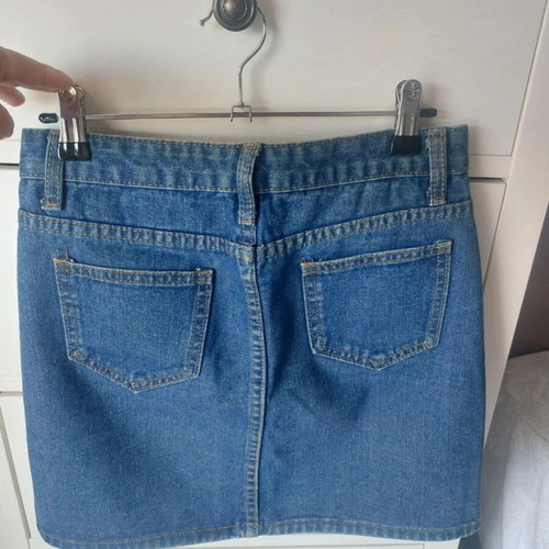 Denim mini skirt with buttons blue like new
