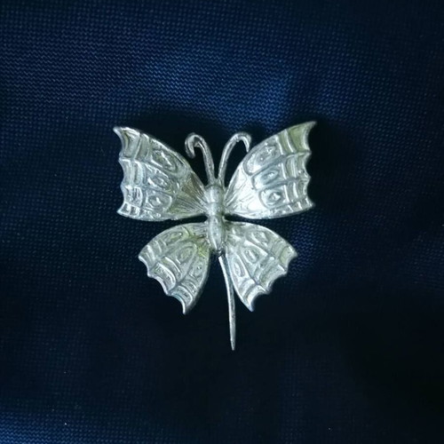Silver 924 butterfly brooch used