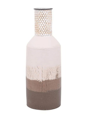 Metal decorative vase beige-brown new 15x41cm