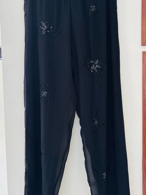 Zara pants XL like new with embroidery and transparency black