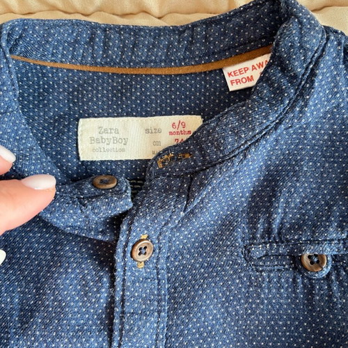 Children's denim set, shirt and jacket size 6-9 months boy, like new, ZARA