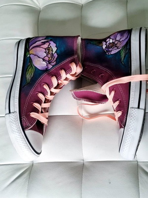 Converse All Star Renew sneakers new, hand-painted, sporty, size 38, purple