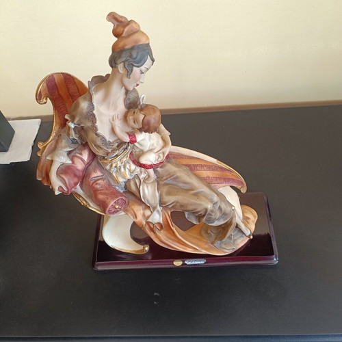 Mex Brothers collectible decorative sculpture used, Art Nouveau mother and child