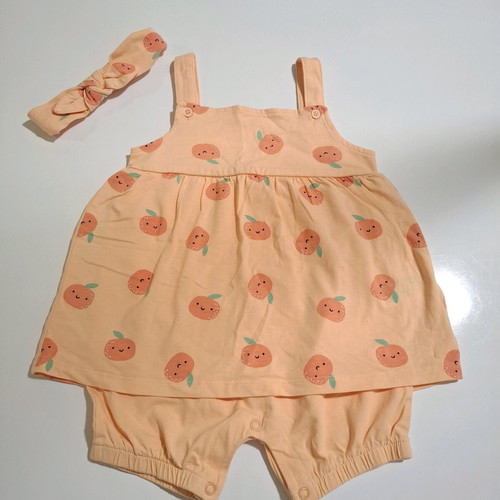 Mangoon baby girl romper 12-18 months new with orange prints