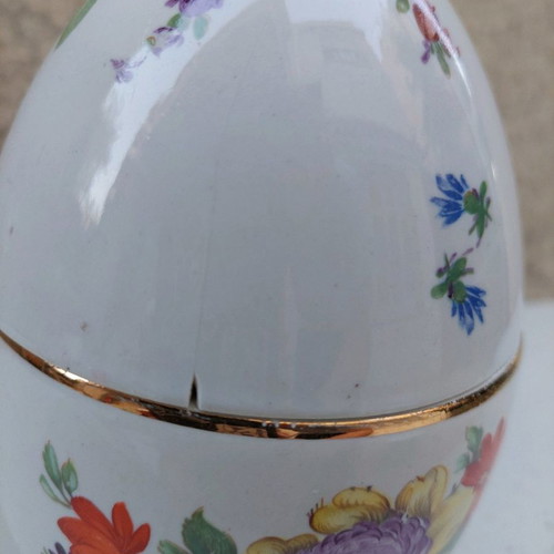Decorative ceramic Easter egg used with flowers