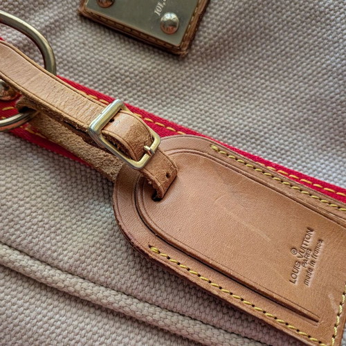 Louis Vuitton Antigua Cabas MM shoulder bag used, beige and red
