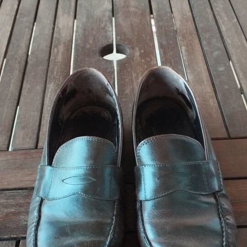 Clarks leather loafers used, size EU 45, brown