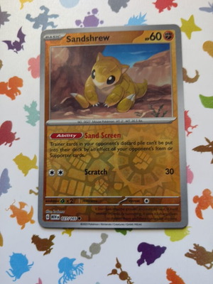 Sandshrew Card Sv: Scarlet & Violet 151 Reverse Holo new
