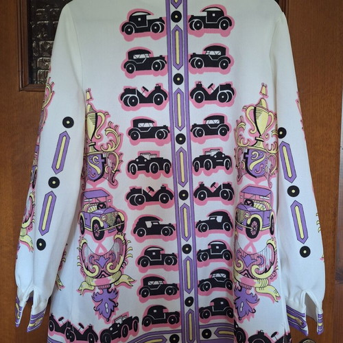 Hamilton Dallas 8'' Vintage Women's Shirt Pop Art with Retro Cars like new