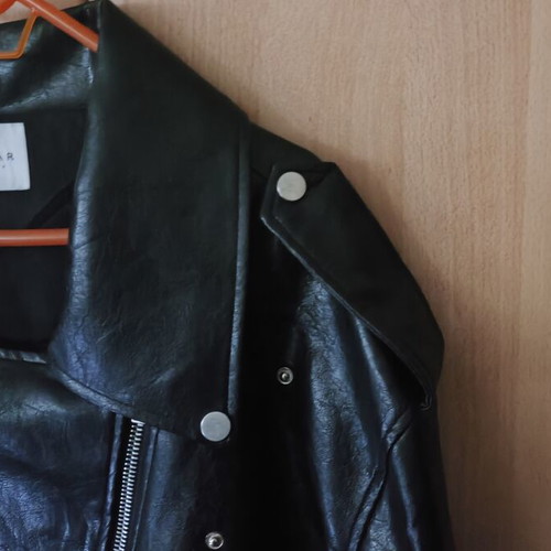 Jacket Δερματίνη Μαύρο oversized biker καινούργιο