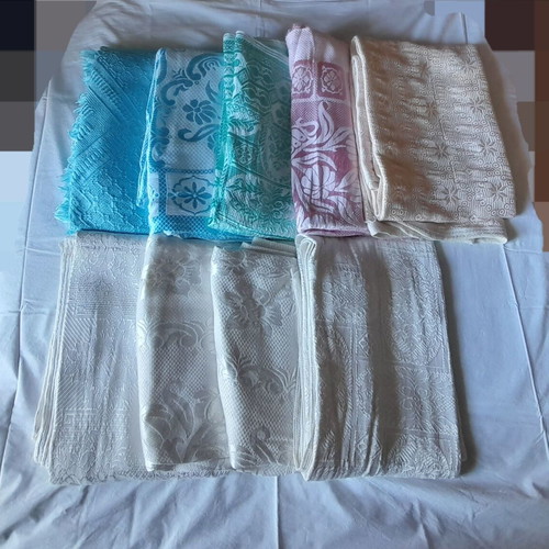 Handmade blankets and throws, like new, blue pink white shades