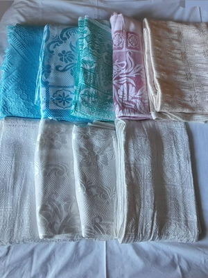 Handmade blankets and throws, like new, blue pink white shades