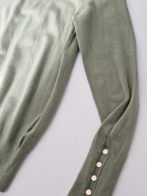Zara long-sleeve blouse green like new, Large with studs