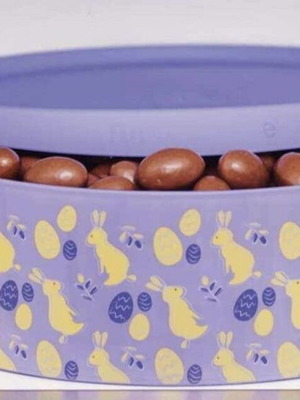 Tupperware round canister 2.4 l with bunnies new