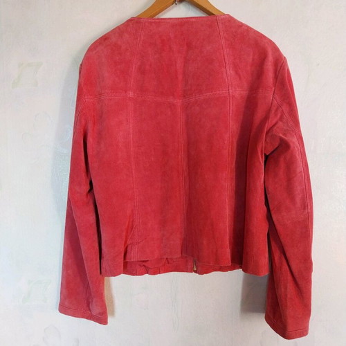 Women's leather jacket pink, size XL, like new
