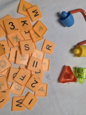 Various toy pieces used